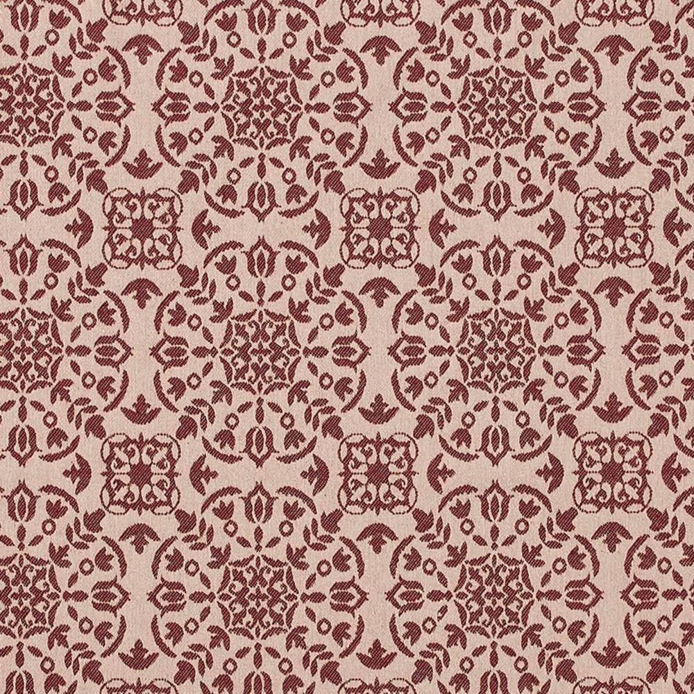 VHC Brands Custom House Burgundy & Tan Jacquard Table Topper 42x42, Kitchen and Dining Room Decor, Tabletop Accessory, Cotton, Custom House Collection, Square 42x42, Natural