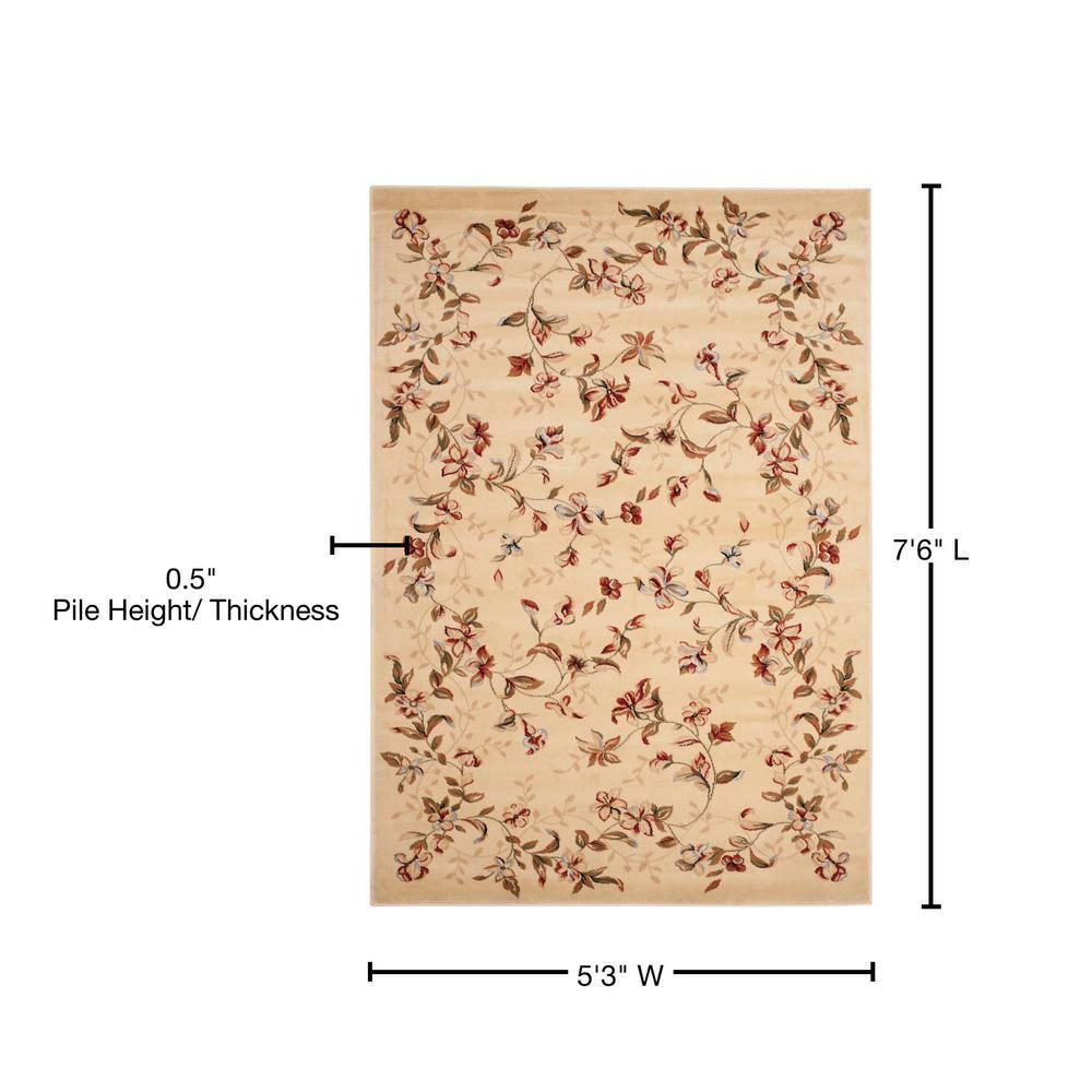 Lyndhurst LNH325 Power Loomed Area Rug - Beige - 5'3"x7'6" - Safavieh.