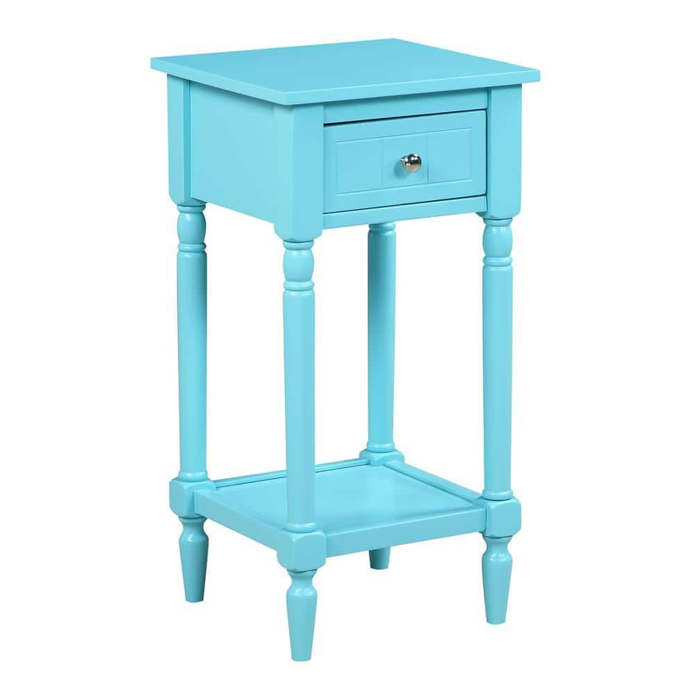 Convenience Concepts French Country Khloe 1 Drawer Accent Table with Shelf, Sky Blue