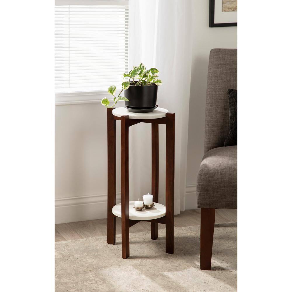 Kate and Laurel Moxley Square Wood Tea Table, 12x12x24, Walnut Brown