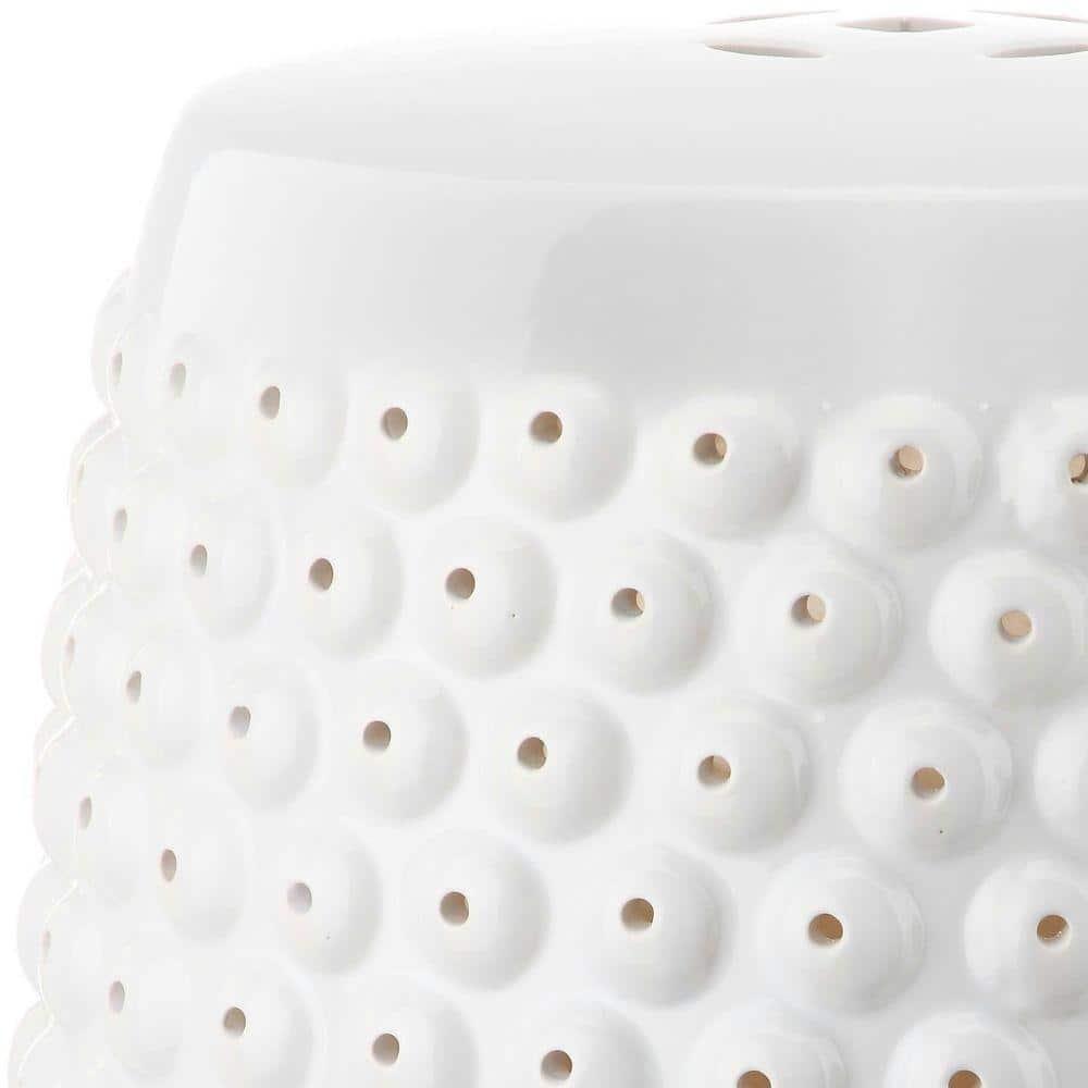 Stella Nailhead Garden Stool - Indoor/Outdoor - ACS4530 - White - Safavieh