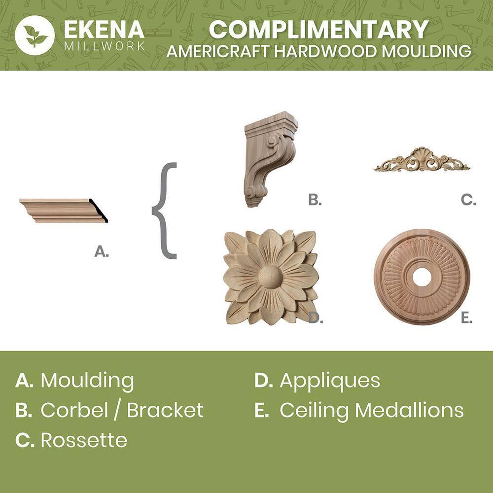 Ekena Millwork WM49 3"H Solid Wood Stain Molding