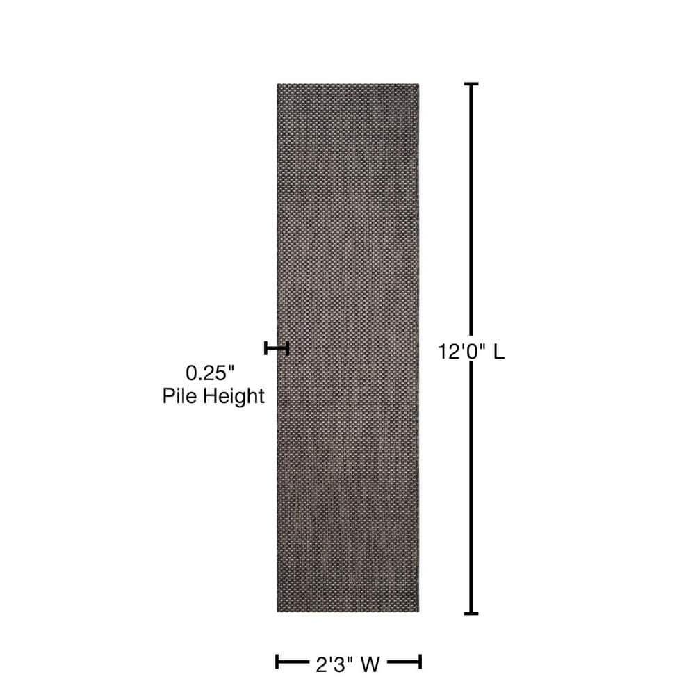 Courtyard CY8521 Power Loomed Indoor/Outdoor Runner Rug - Black/Beige - 2'3"x12' - Safavieh.