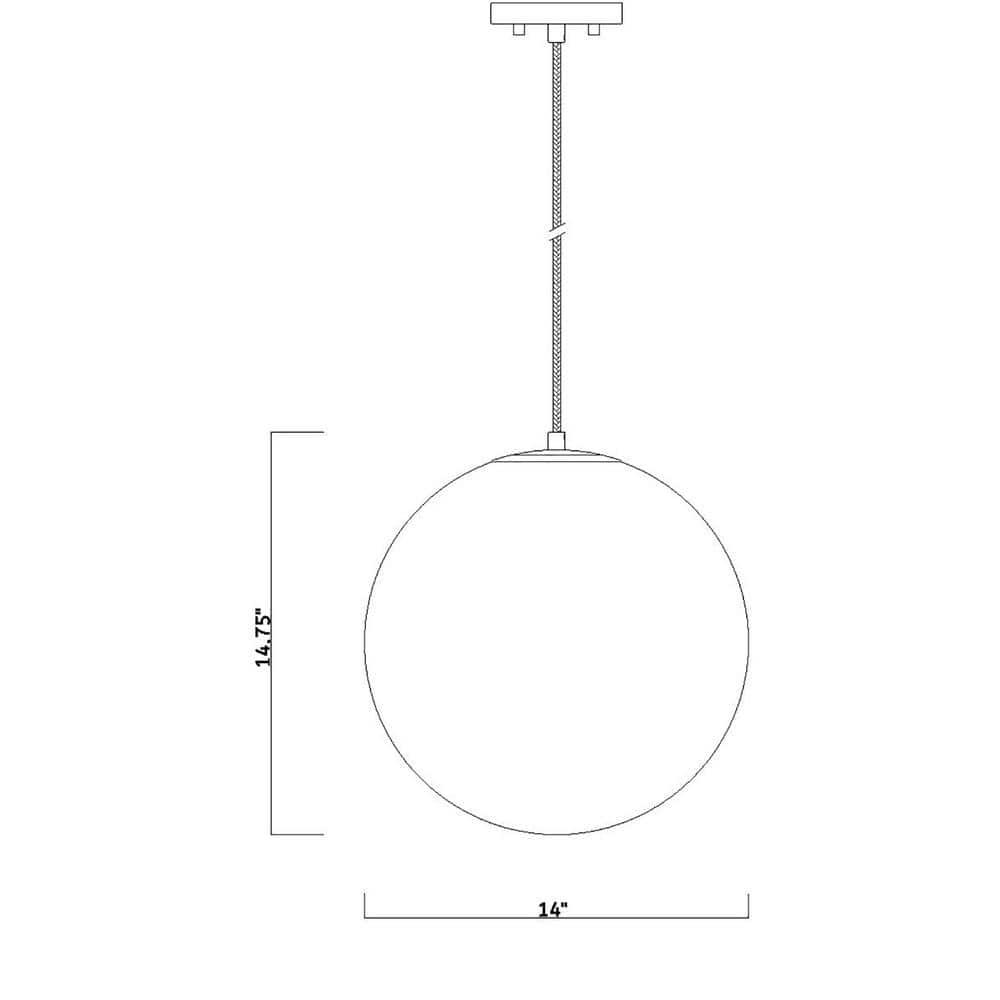 Matte White Globe Pendant Light with Frosted Glass Shade