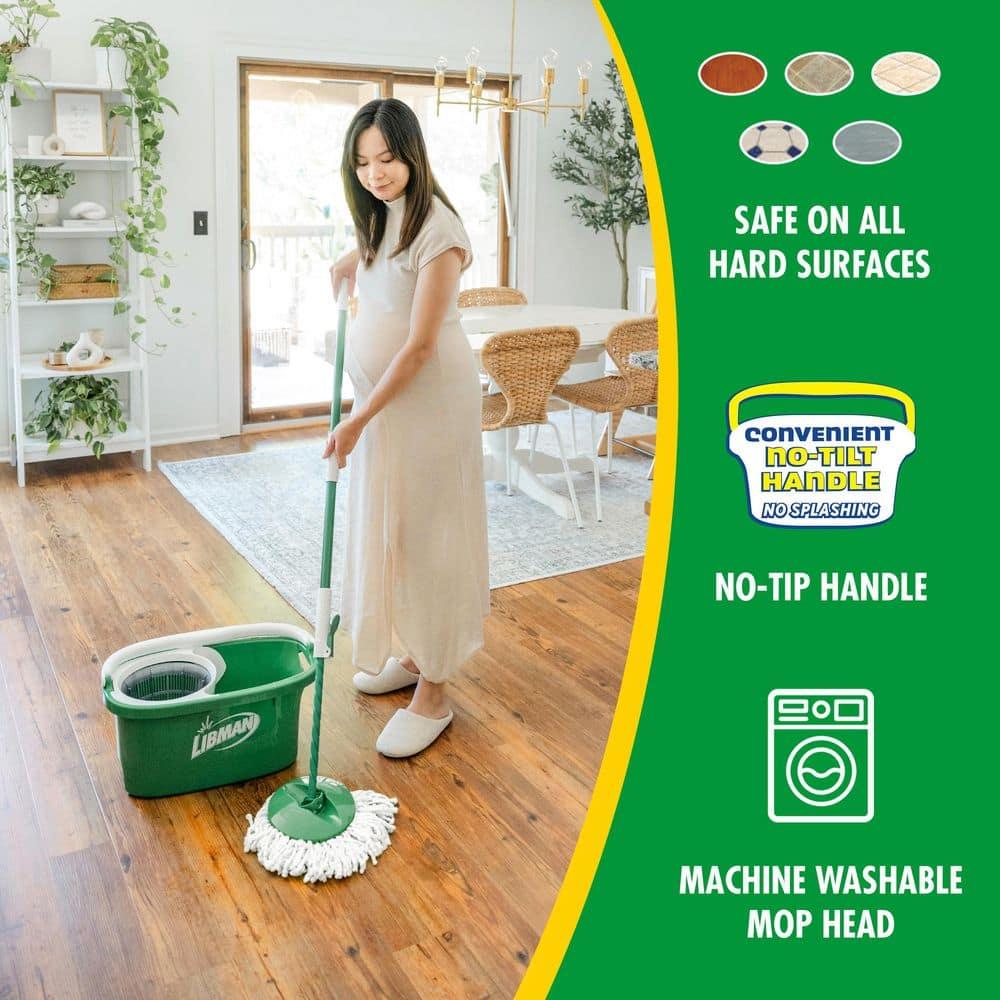 Libman Tornado Spin Mop and Bucket System | All-in-One Floor Cleaning Kit with Advanced Microfiber Head