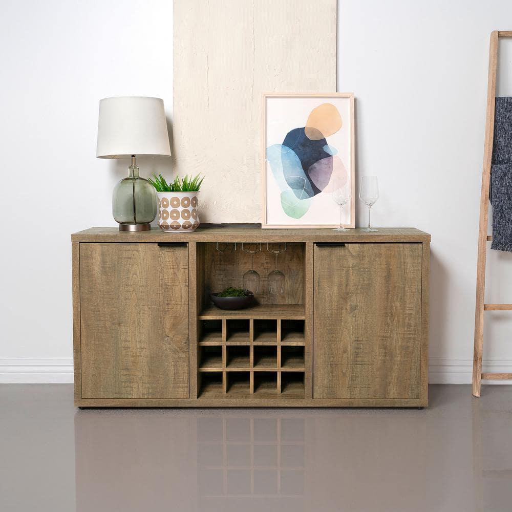 Coaster Jamestown Farmhouse 2 Door Sideboard with Wine Storage Mango Brown