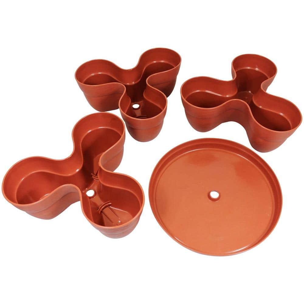 Bloomers Stackable Flower Tower Planter â Holds up to 9 Plants â Great Both Indoors and Outdoors â Terracotta