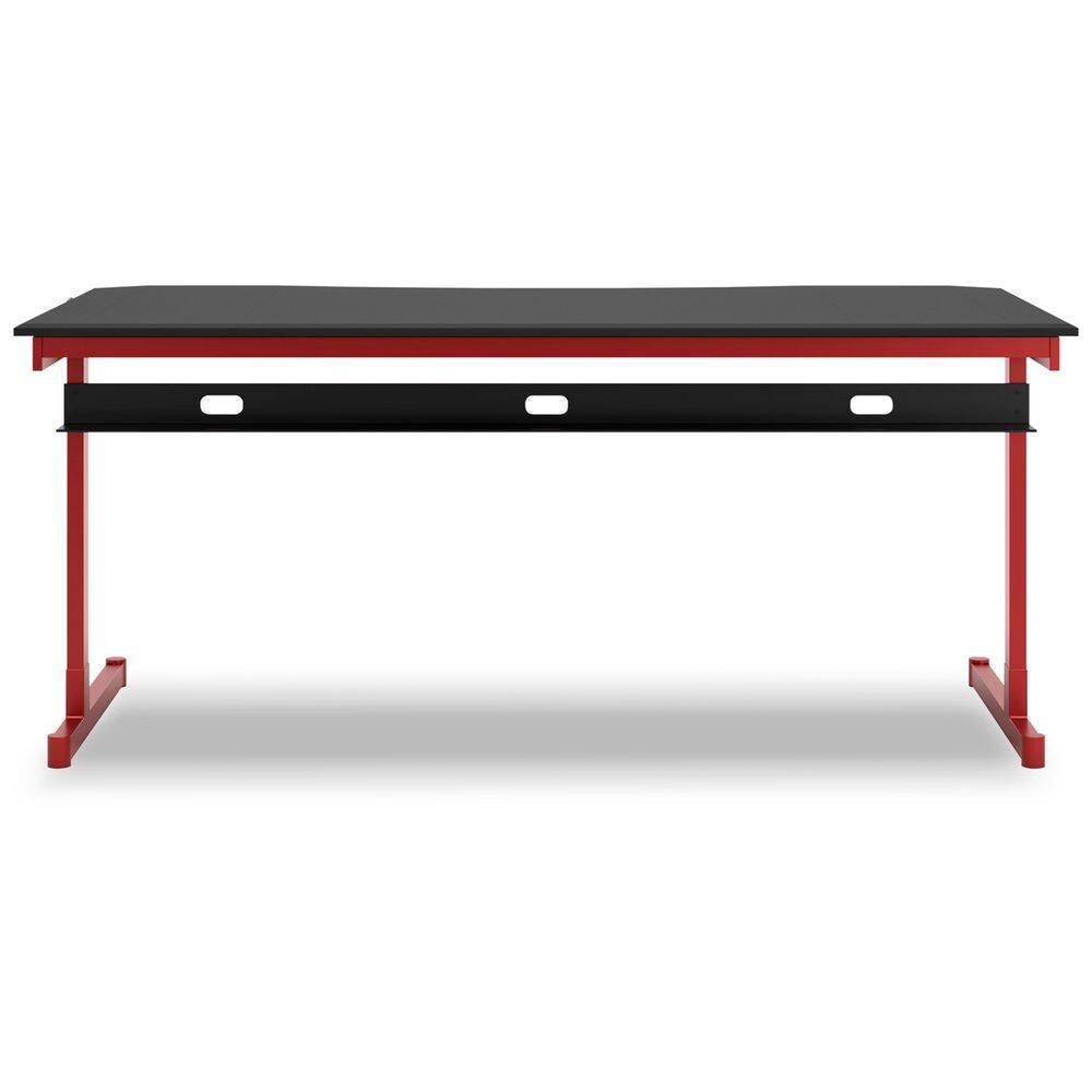 Signature Design by Ashley Lynxtyn Home Office Desk with Mousepad Surface Cover, Red