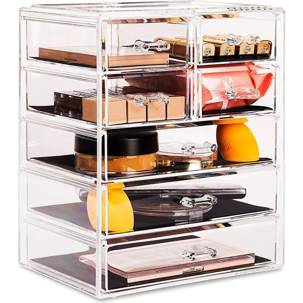 Sorbus Sorbus 7 Drawers Acrylic Makeup and Jewelry Cosmetics Organizer with Mesh Padding in Black