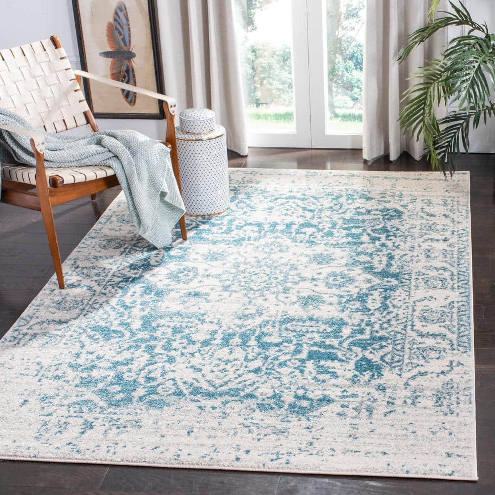 Madison MAD603 Power Loomed Indoor Area Rug - Teal/Ivory - 8'x10' - Safavieh