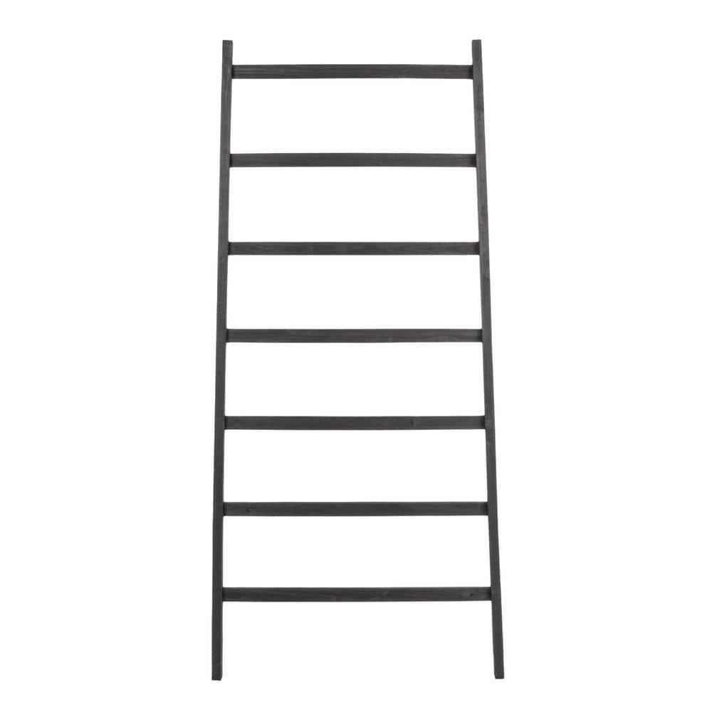 64" H Decorative Fir Wood Ladder with 7 Rungs