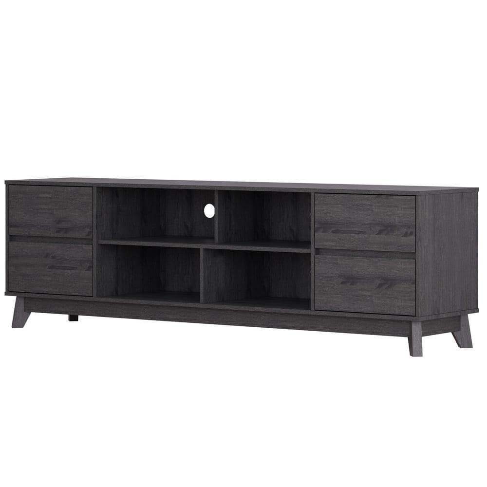 Hollywood Wood Grain TV Stand for TVs up to 85" with Drawers Gray - CorLiving