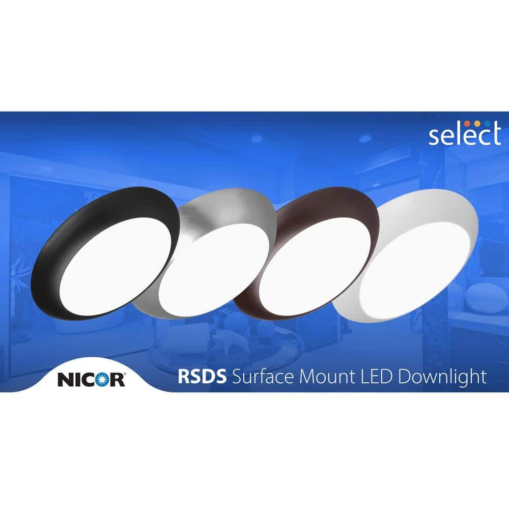 RSD 4-inch Selectable LED Round Surface Mount Downlight - Black Finish