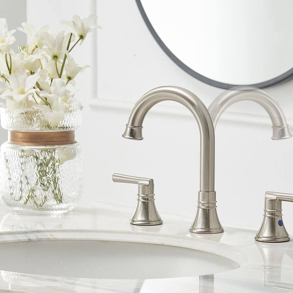 Widespread 2-handle Bathroom Faucet with Drain Assembly