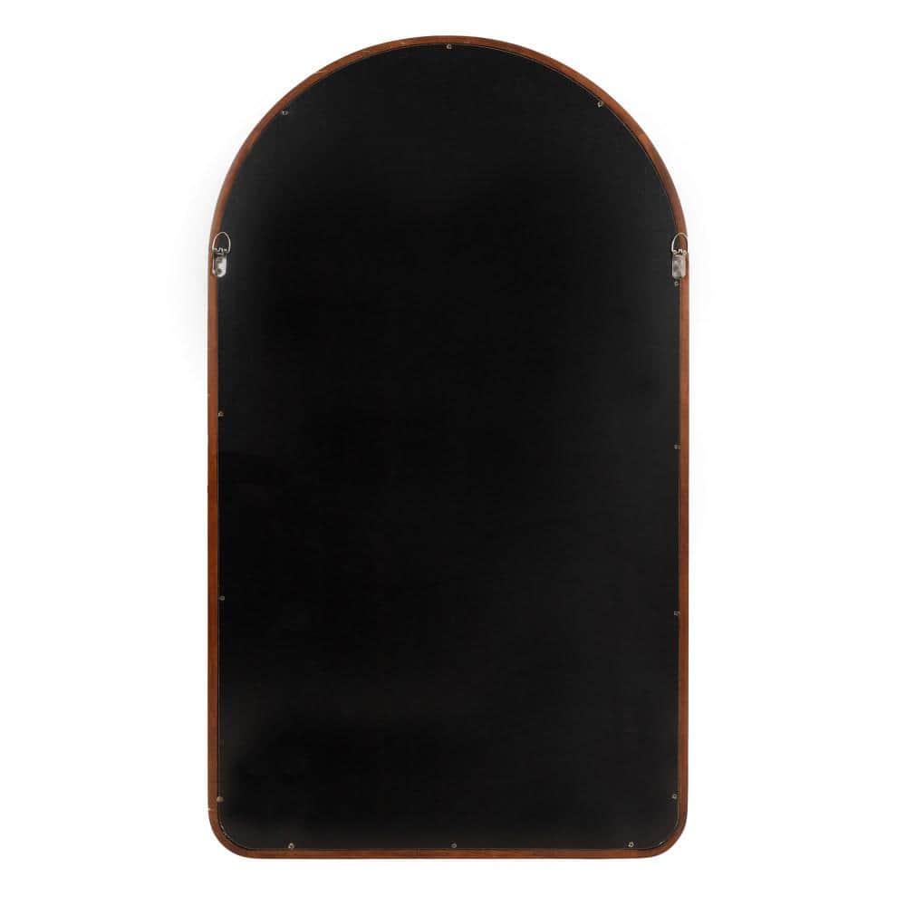 Kate & Laurel All Things Decor 20"X36" Talma Arched Wall Mirror Walnut Brown