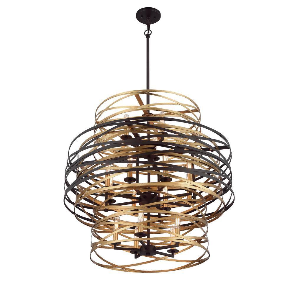 Minka Lavery Dark Bronze Mosaic Gold Chandelier 30" Wide Modern 18-Light Fixture for Dining Room House Foyer Kitchen Entryway Home