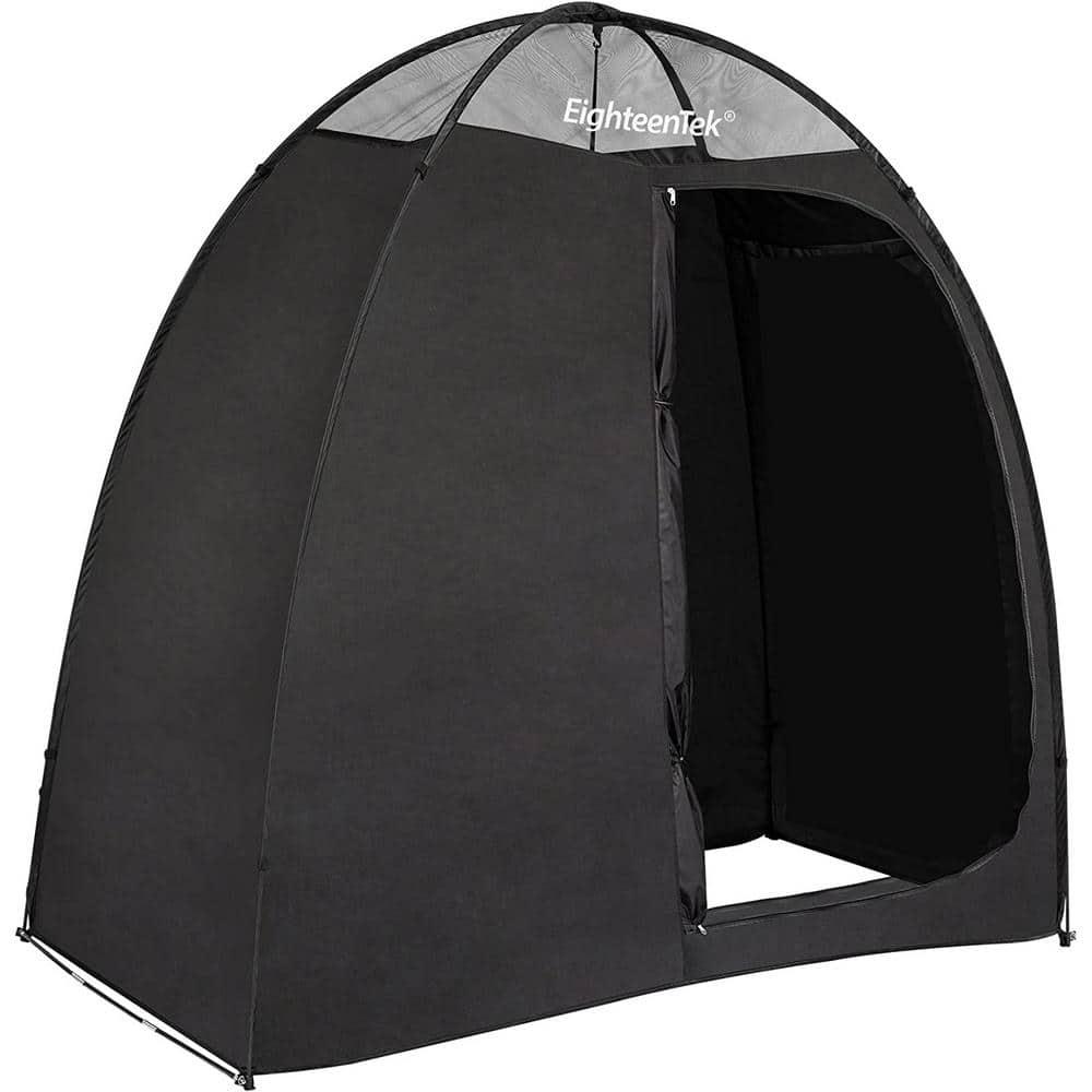 EighteenTek Camping Shower Tent Changing Room 2 Rooms Outdoor Pop Up Camping Toilet Portable Privacy Dressing Shelter 83"x43"x80"H