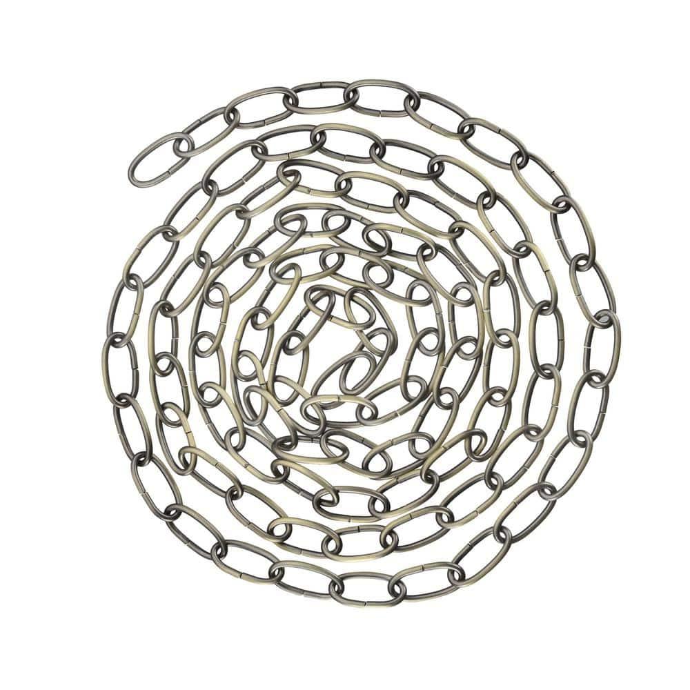 Aspen Creative 21110-51,Steel 10 Feet Heavy Duty Chain For Hanging Up Maximum Weight 40 Pounds-Lighting Fixture/Swag Light/Plant In Antique Brass.11 Gauge.