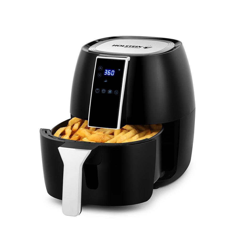 Holstein Housewares - 3.7QT Digital Air Fryer, Black - Convenient and User Friendly with Optimal Control Panel and Seven Cooking Presets