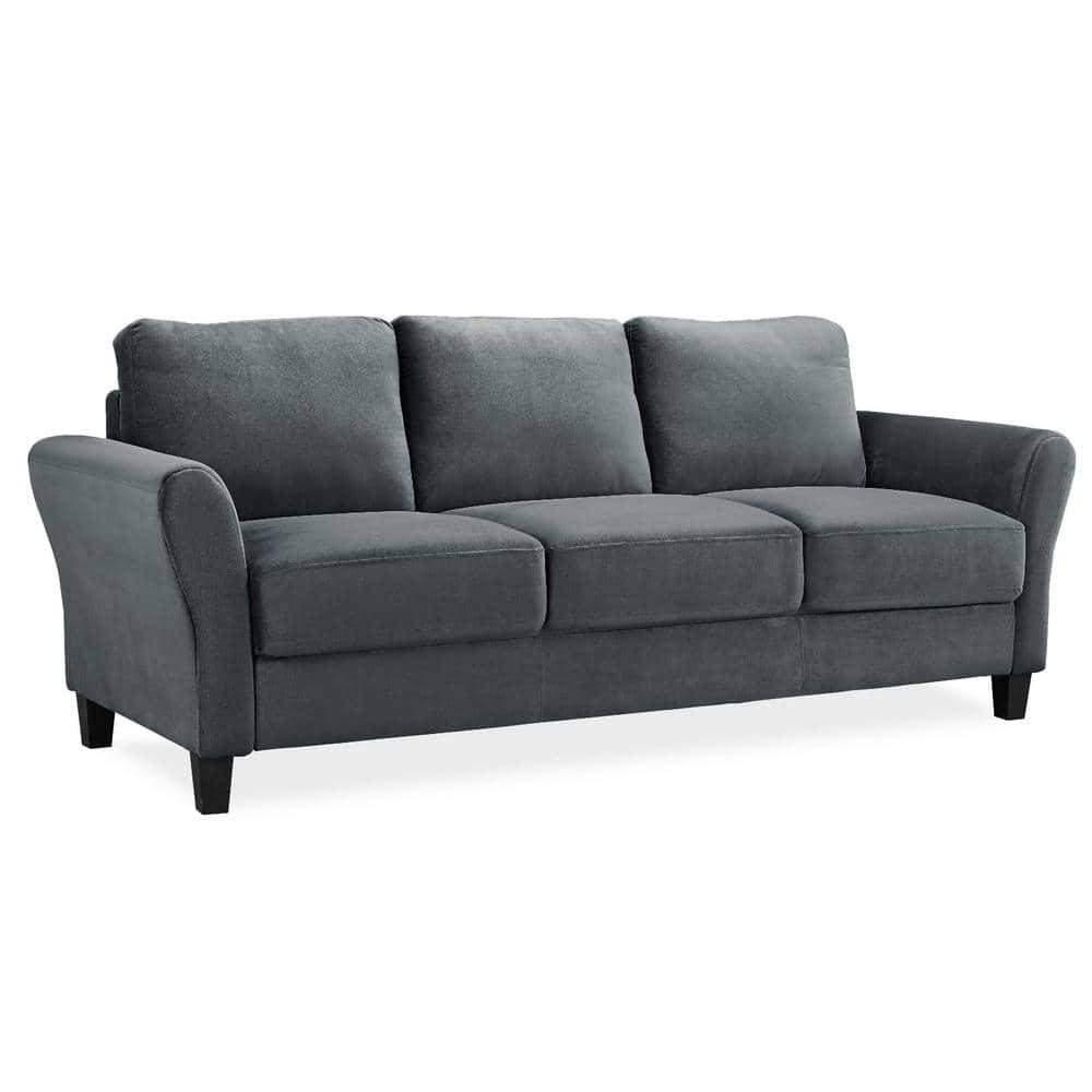 LifeStyle Solutions Mavrick Sofa in Dark Gray Microfiber Upholstery