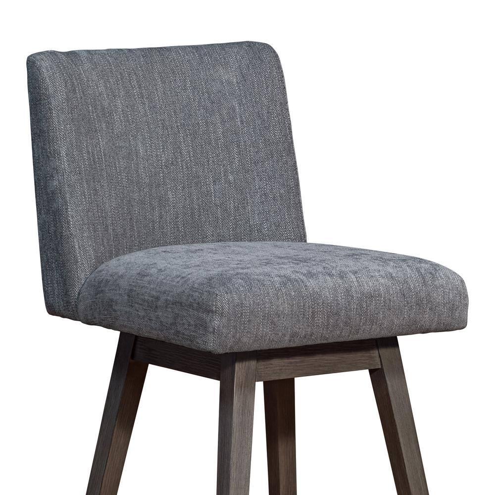 Armen Living Basila Wood Finish with Fabric Swivel Counter Height Barstool Gray Oak