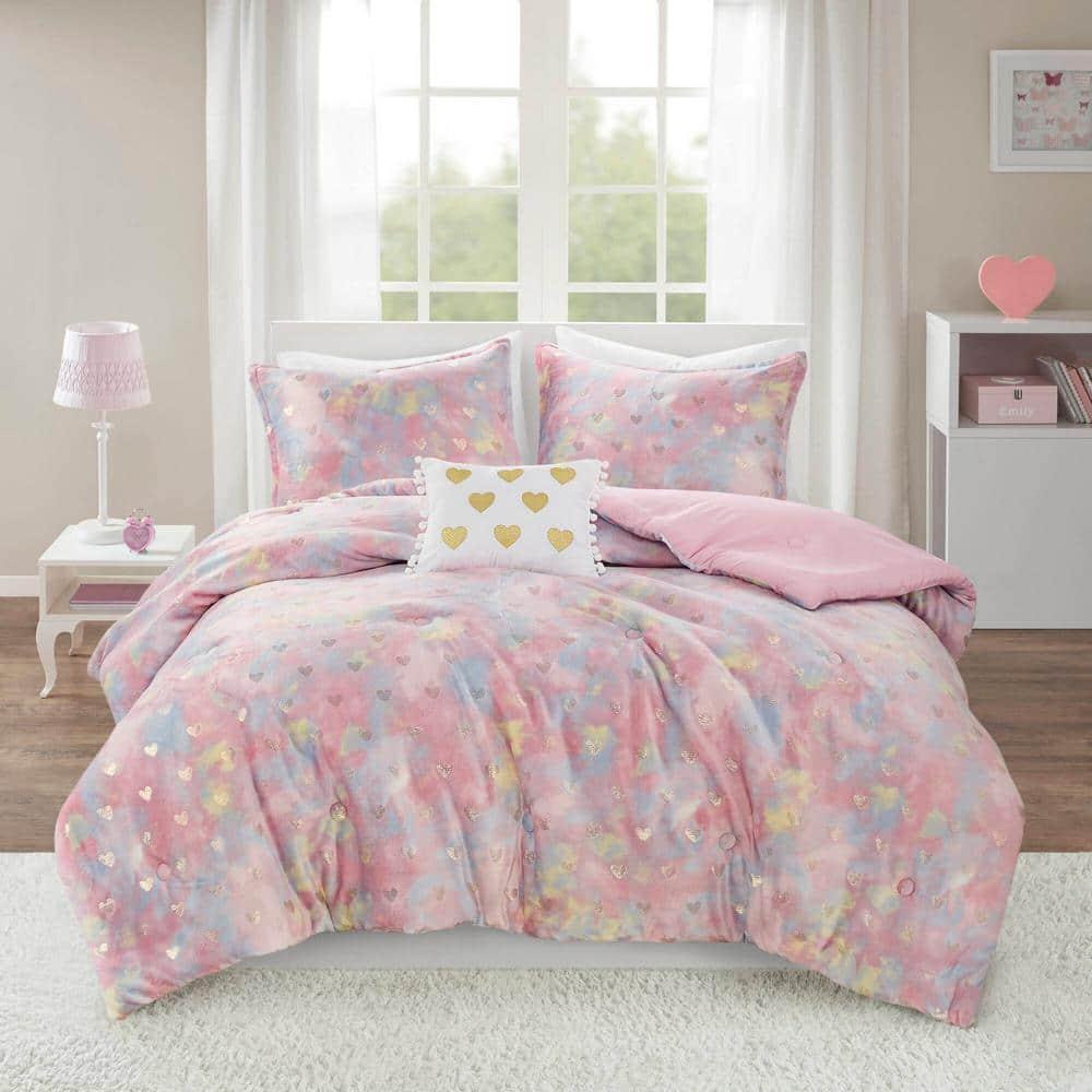 Mi Zone Rosalie Metallic Printed Plush Comforter Set