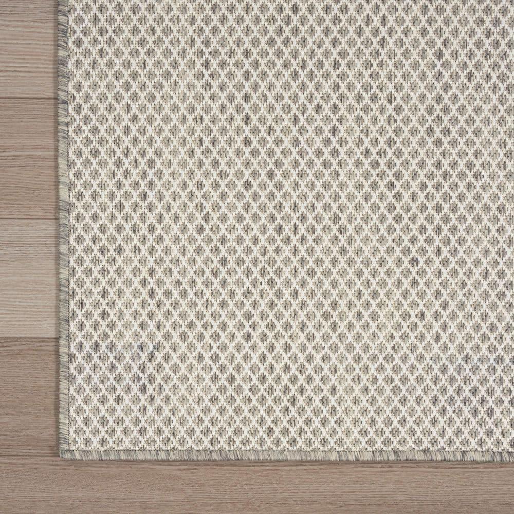 Nourison Courtyard COU01 Indoor/outdoor Area Rug - Ivory Silver 3' x 5'