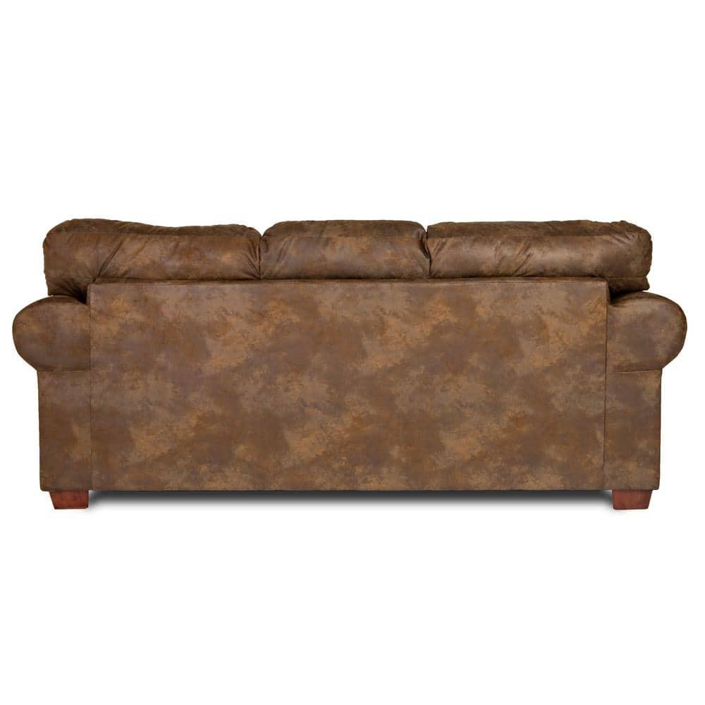 American Furniture Classics Traditional Microfiber Wild Horses Sofa in Brown