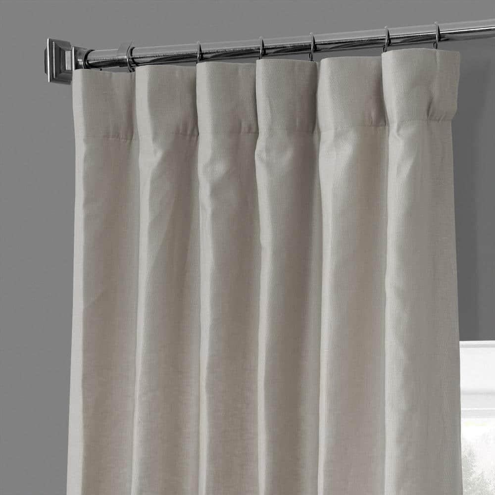 Exclusive Fabrics  French Linen Room Darkening Curtains Panel - Elegant luxurious Drapes (1 Panel) Fresh Khaki 50 X 96 96 Inches