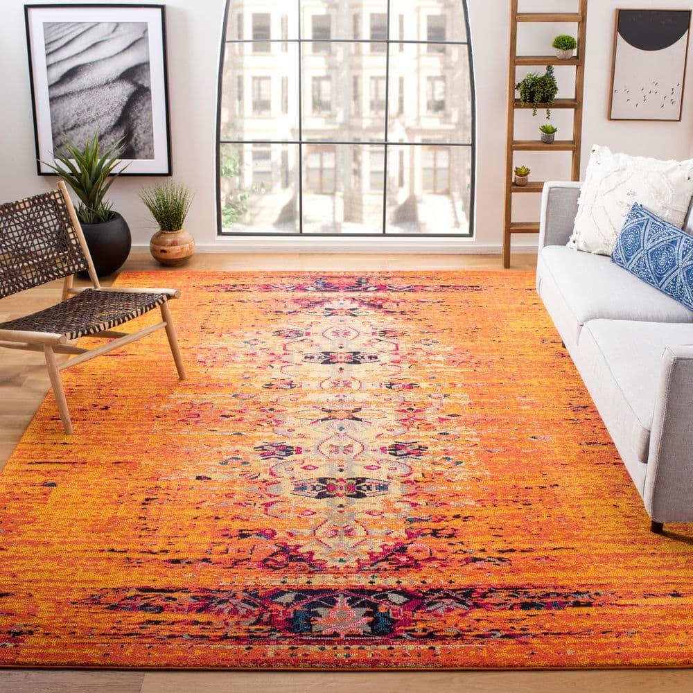 SAFAVIEH Monaco Elsdon Abstract Area Rug, Orange/Multi, 11' x 15'