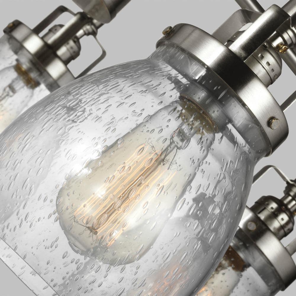 Brushed Nickel 5-Light Chandelier with Clear Seeded Glass Shades