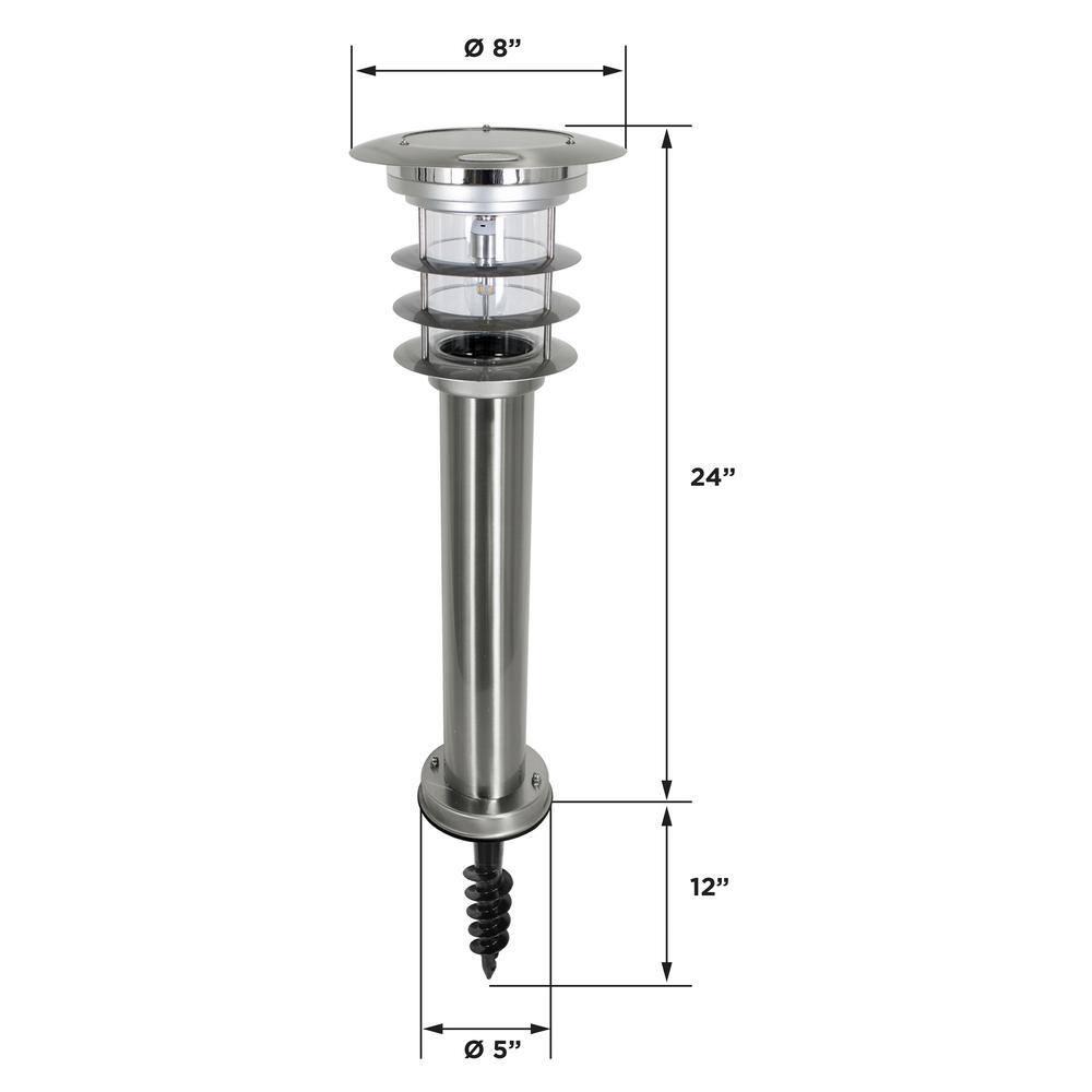 Gama Sonic Stainless Steel Solar Bollard Lamp with EZ Anchor