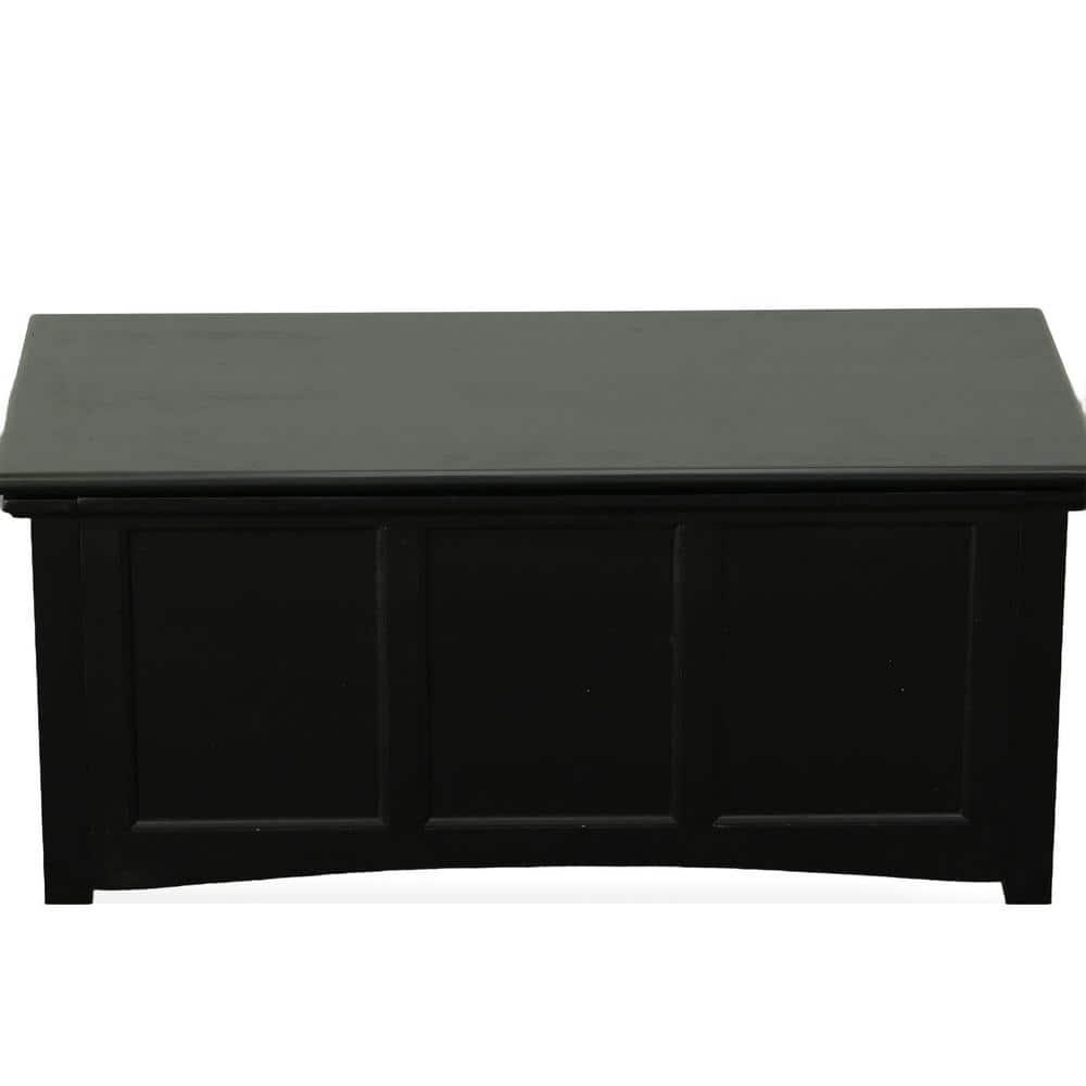 Carolina Living Veranda Storage Chest Black: Modern Design, Bedroom Linen & Sheet Organizer, Wood Frame