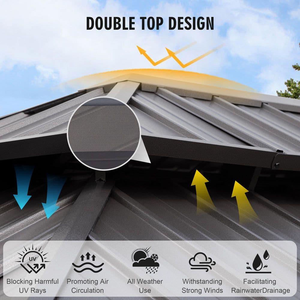 EAGLE PEAK Outdoor Aluminum Frame Hardtop Patio Gazebo