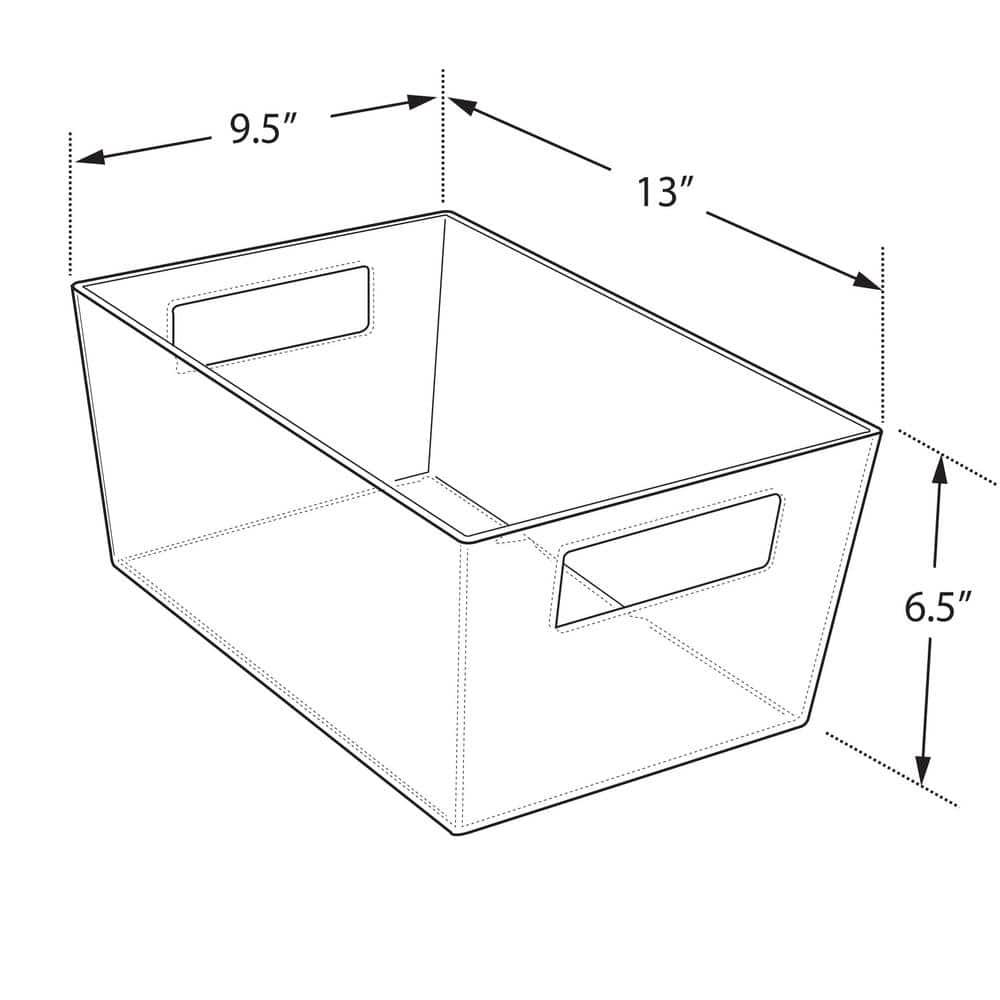 Azar Displays X-Large Organizer Storage Tote Bin with Handle 13"W x 9.5"D x 6.5"H, 4-Pack (Set of 4)