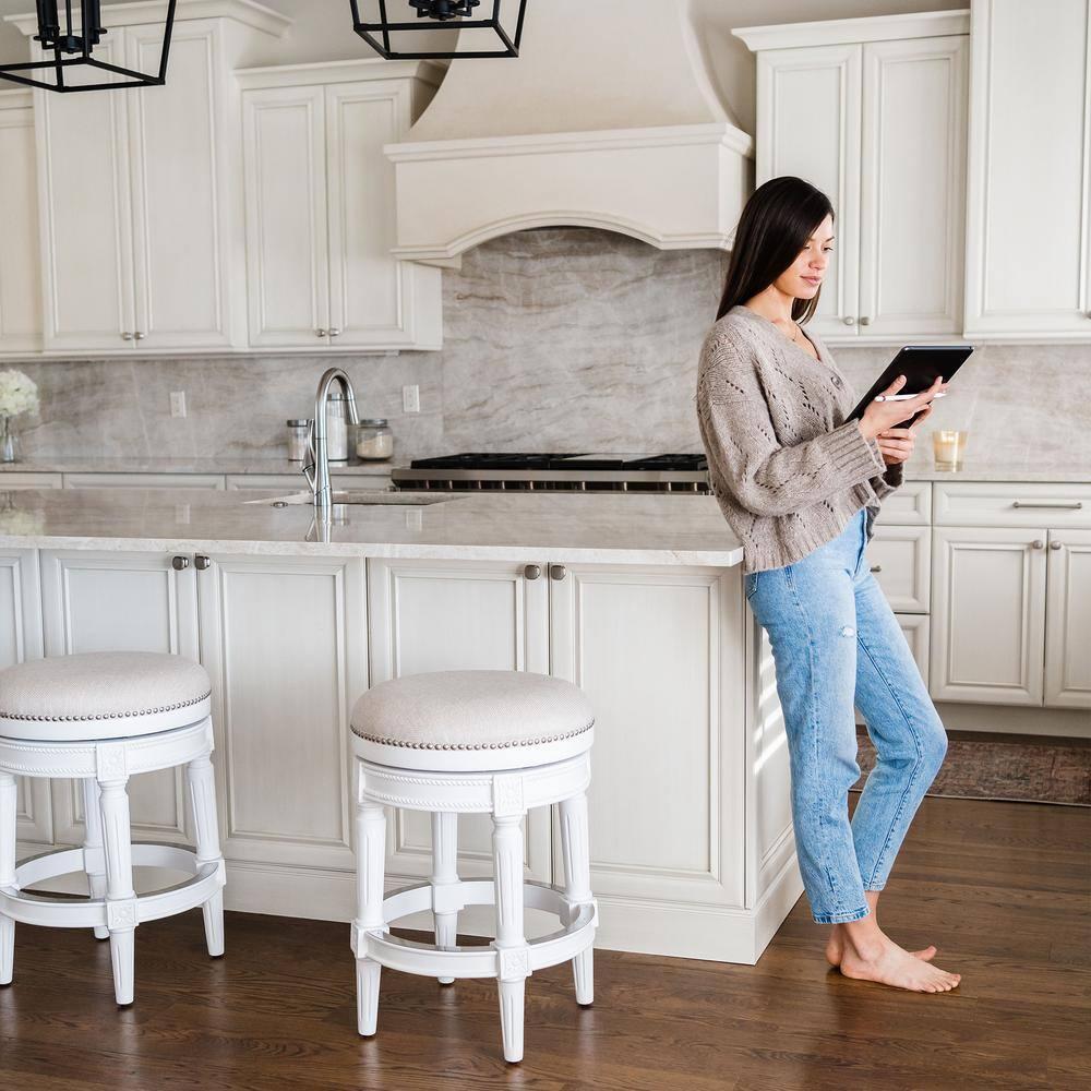 Maven Lane Maven Lane Pullman Backless Stool with Fabric Upholstery