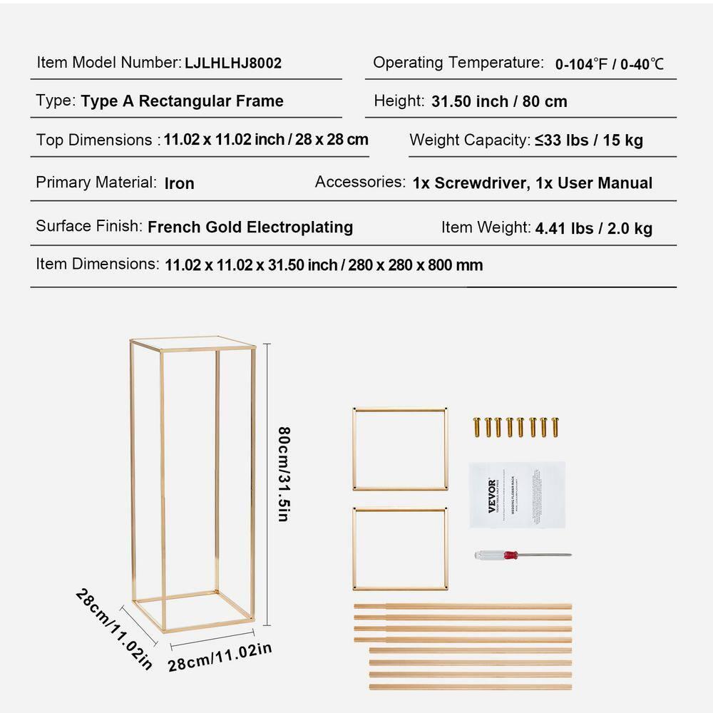 VEVOR VEVOR 31.5inch High Metal Wedding Flower Stand Floral Display Racks (Set of 2)