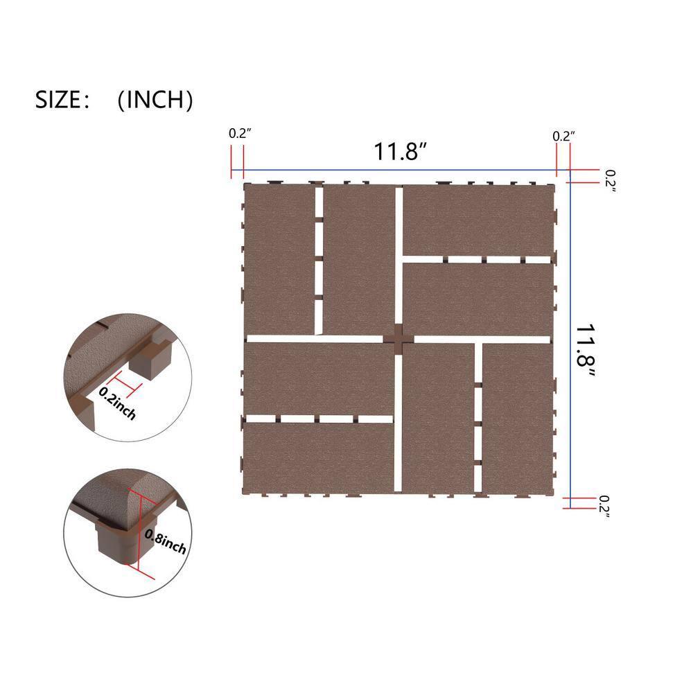 Sturdy Interlocking Tiles High Load Capacity Versatile Usage 44-Pack 12"x12