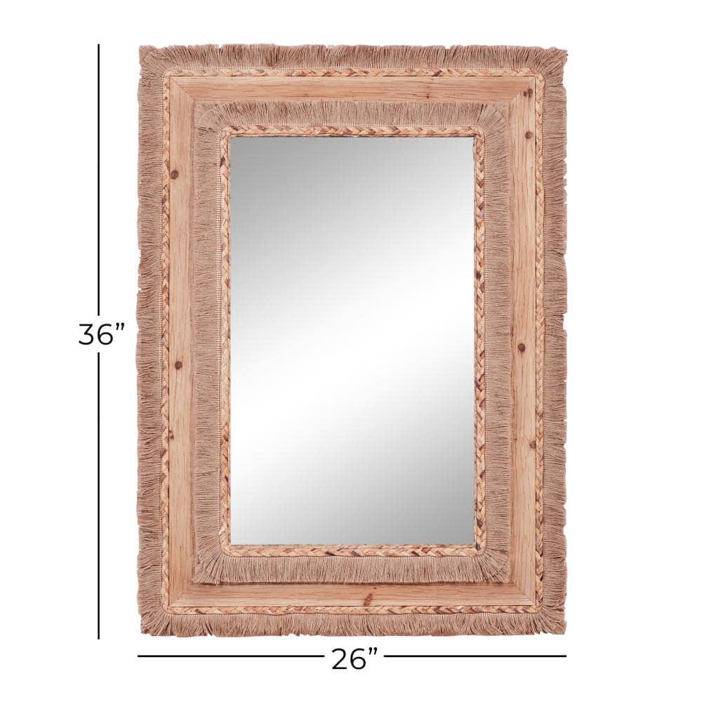 DecMode 26" x 36" Brown Wall Mirror