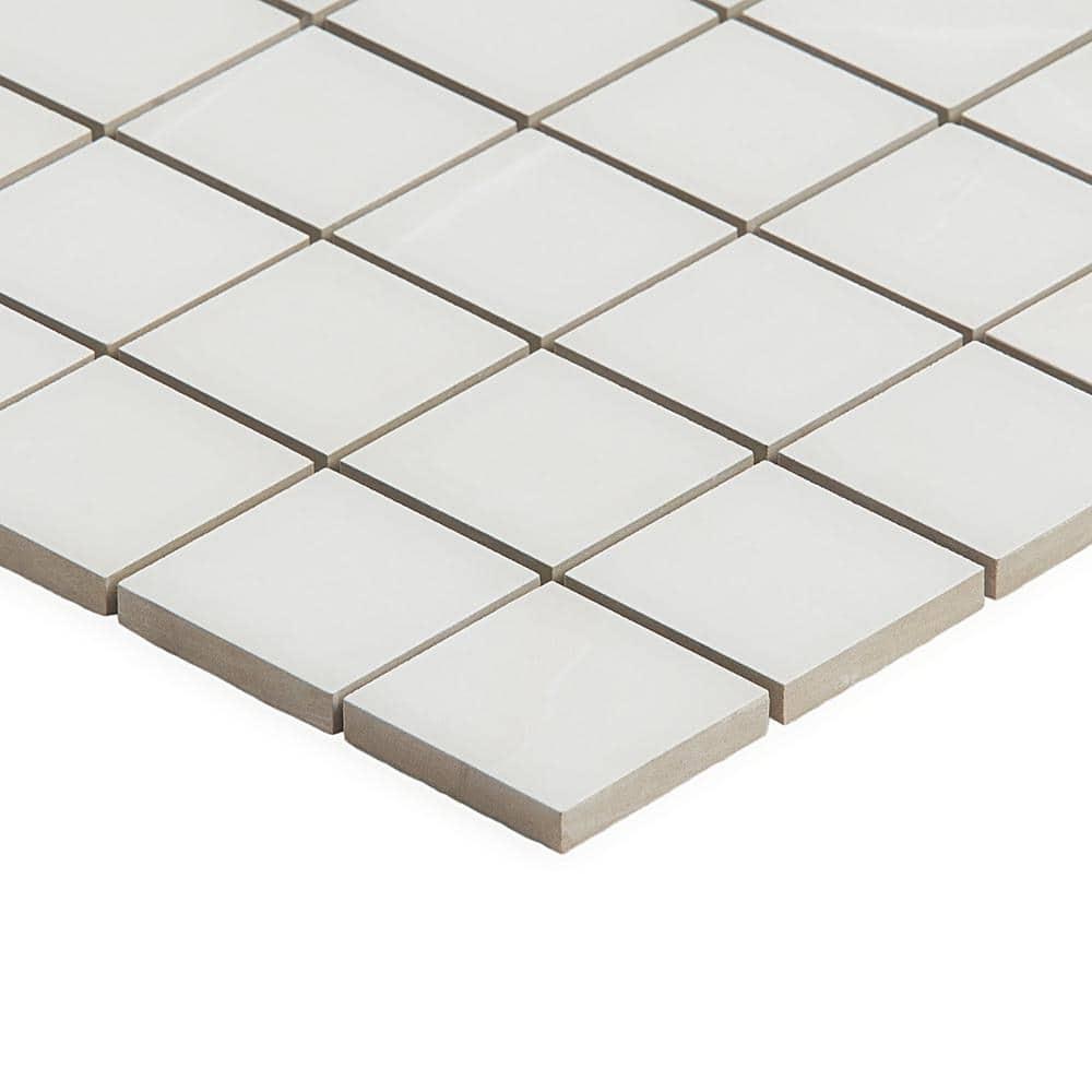 Saroshi Onyx Bianco 11.81 in. x 11.81 in. Matte Porcelain Floor and Wall Mosaic Tile (0.96 sq. ft./Each)