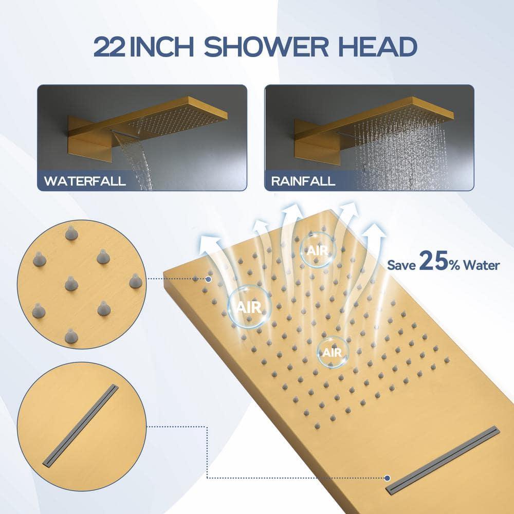 Cascade Bliss Luxury Complete Shower System with Rough-in Valve