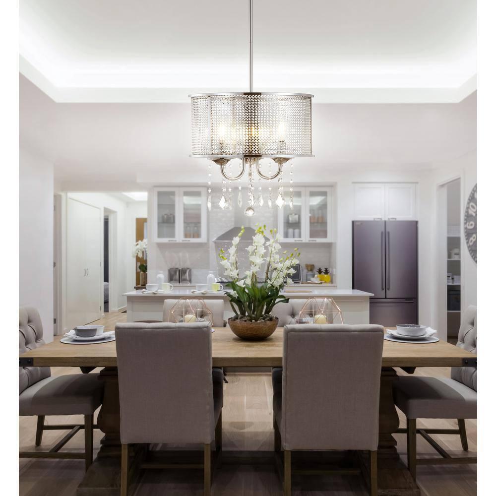 Avah 13" Chrome Polished Crystal Globe LED Pendant
