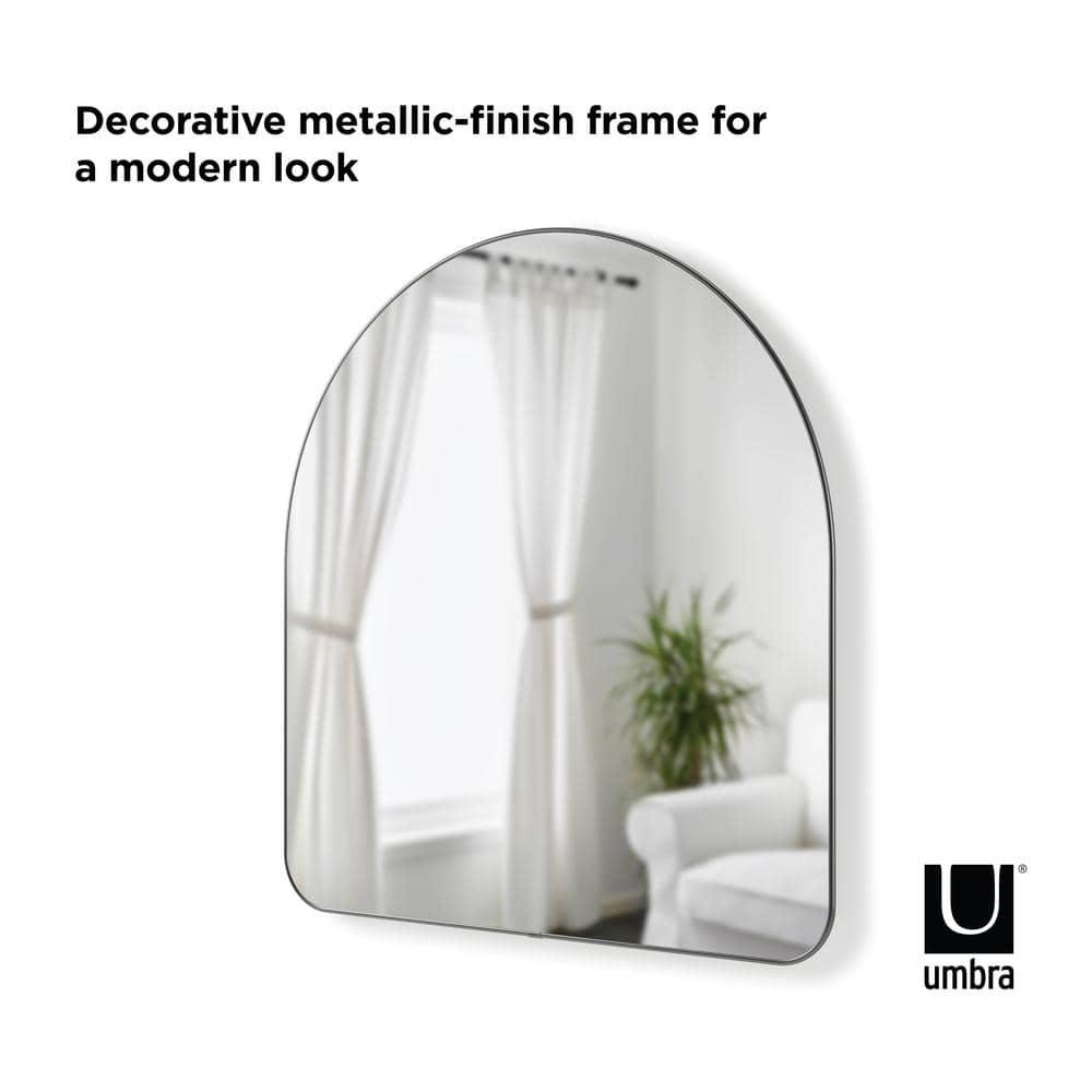 34" x 36" Hubba Arched Mirror Metallic Titanium - Umbra: Modern Oval Wall Mount, No Assembly, Steel Frame