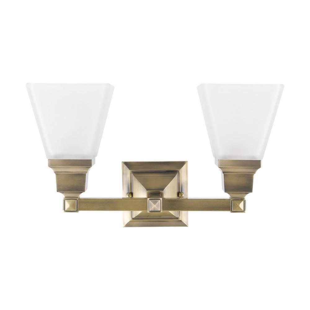 Livex Lighting Mission 2 - Light Vanity in  Antique Brass