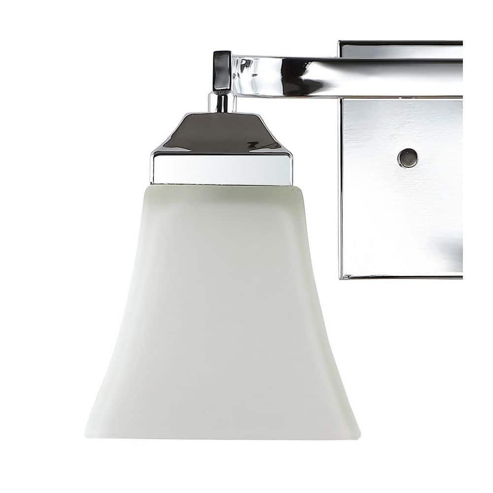 Staunton Chrome 2-Light LED Vanity Light with Glass Shades