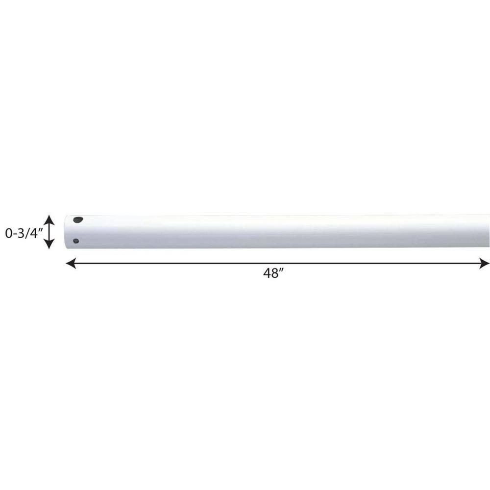 Progress Lighting AirPro Universal 48-in White Steel Indoor Ceiling Fan Downrod