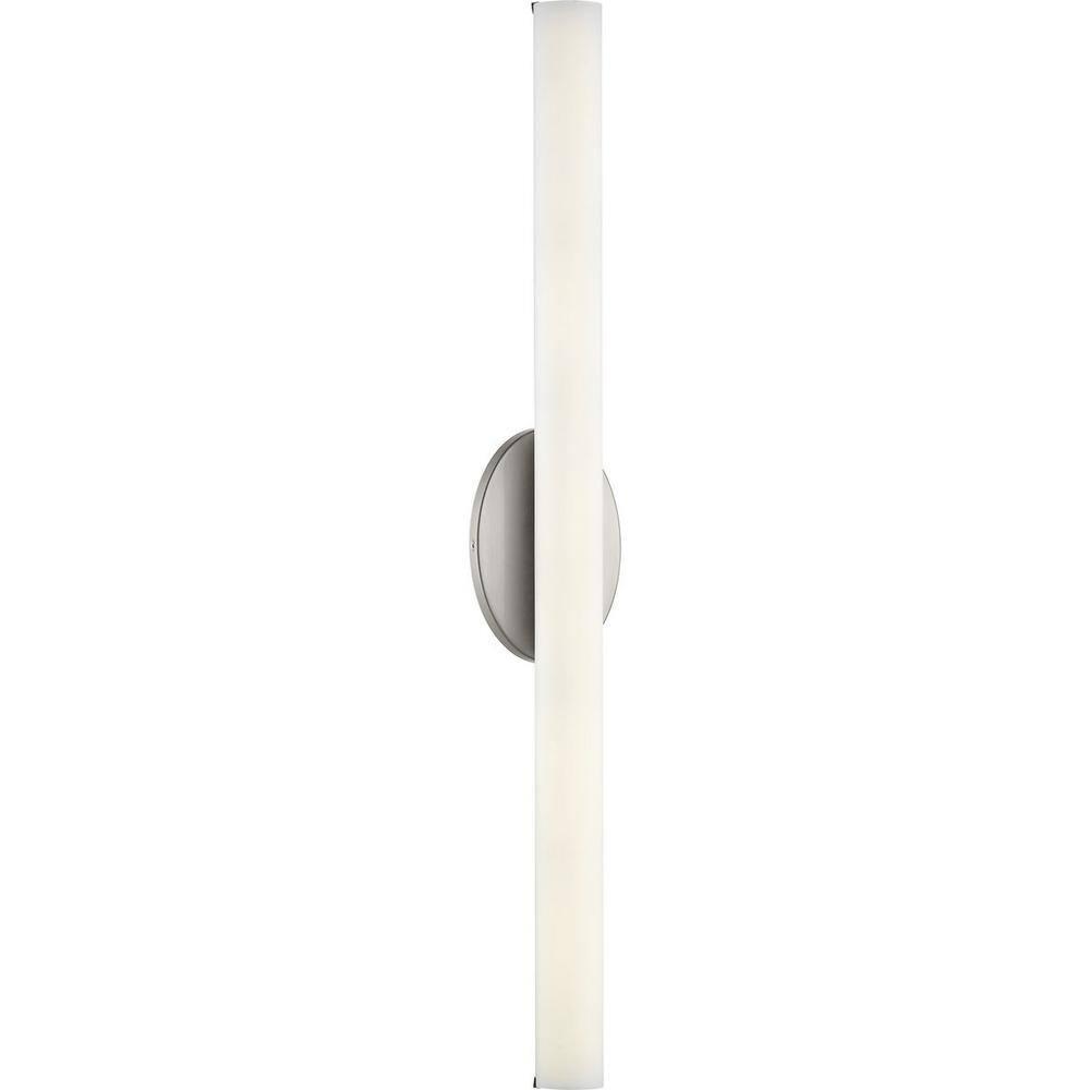 Progress Lighting Parallel Collection 1-Light LED Bath Vanity Fixture, Brushed Nickel, Opal Glass Shade
