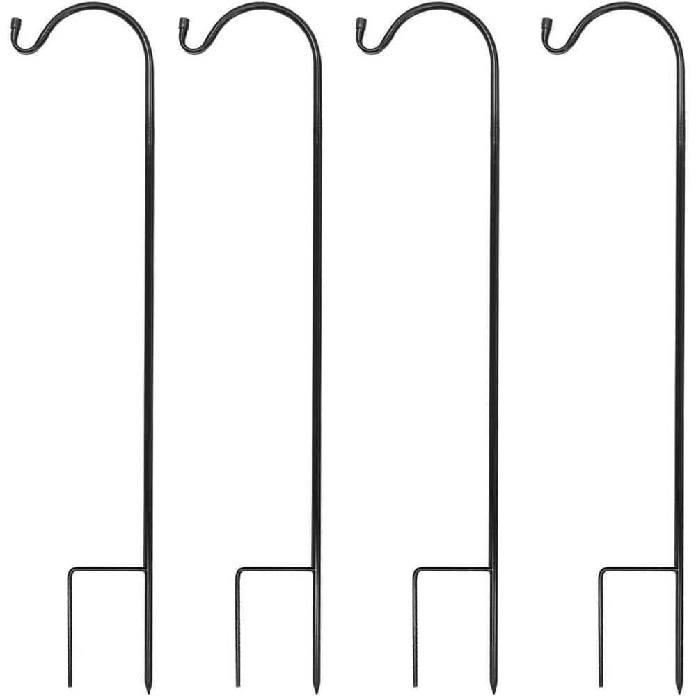 Sorbus Shepherd's Hooks - Set of 4 Extendable Garden Planter Stakes for Bird Feeders, Outdoor D cor, Plants, Lights, Lanterns, Flower Baskets, and More! Heavy Duty - Up to 6.5 Lbs. (4 Pack)