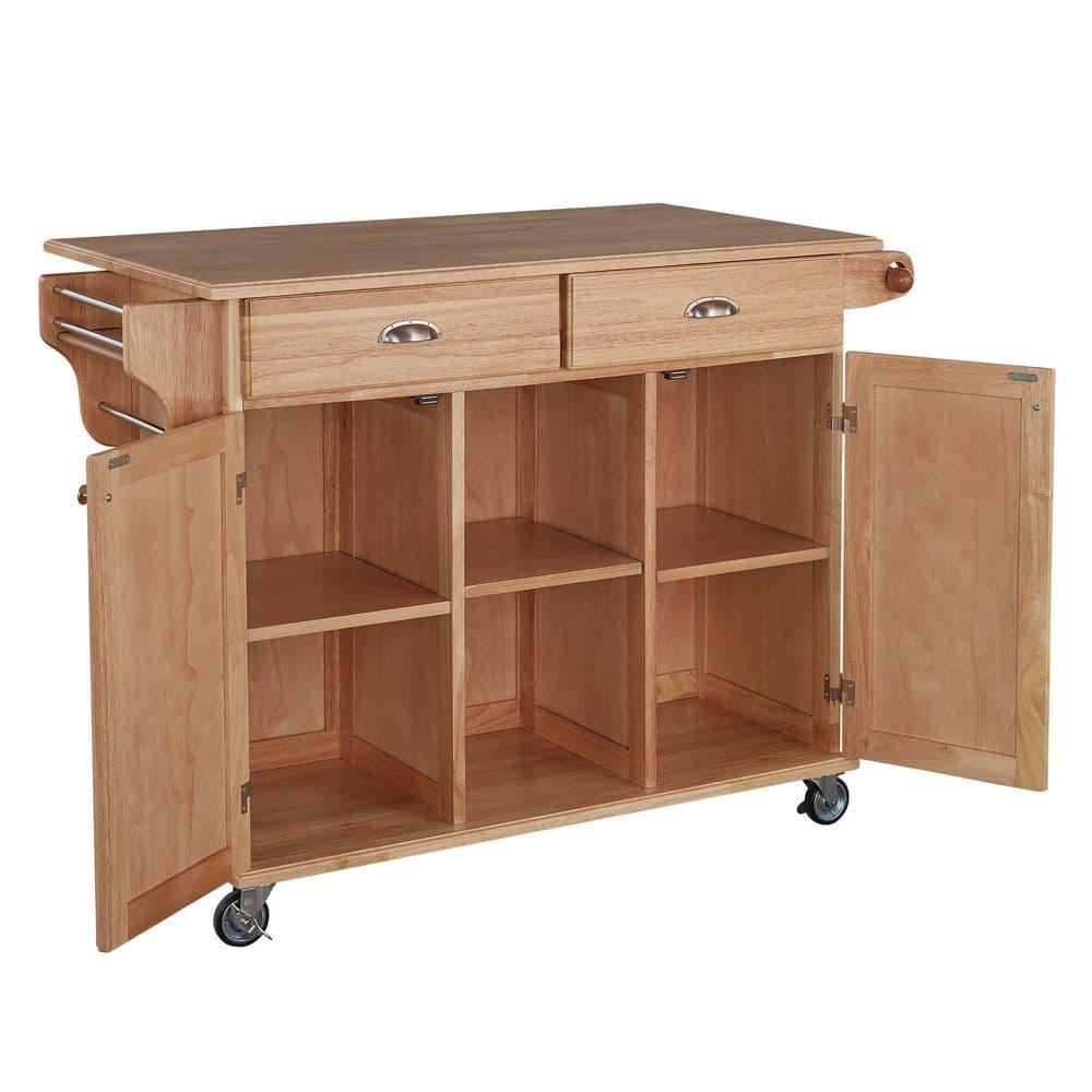 Homestyles General Line Wood Rolling Kitchen Cart in Brown
