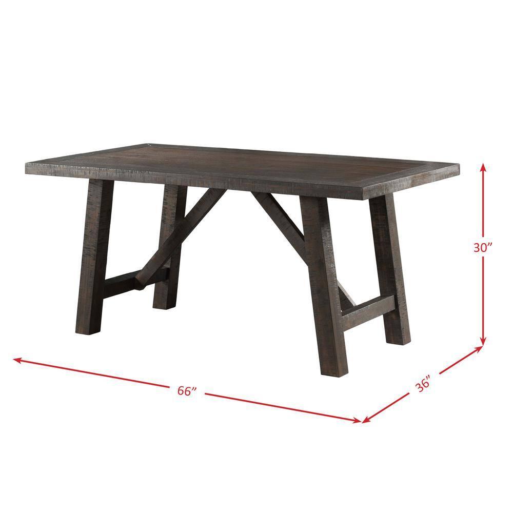 Cash Dining Table Dark Gray - Picket House Furnishings: Rustic Farmhouse Trestle, Seats 6, Acacia Wood